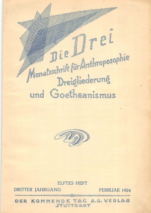 die Drei - Zeitschrift für Anthroposophie - Heft 11, 1924