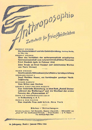 die Drei - Zeitschrift für Anthroposophie - Heft 2, 1934