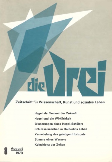 die Drei - Zeitschrift für Anthroposophie - Heft 8, 1970