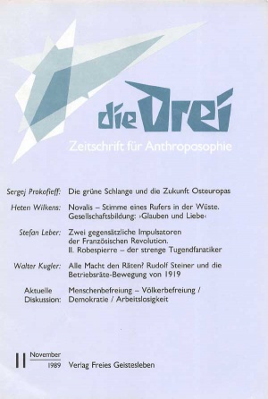 die Drei - Zeitschrift für Anthroposophie - Heft 11, 1989