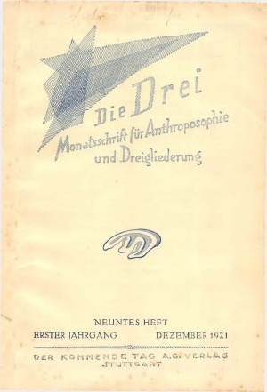 die Drei - Zeitschrift für Anthroposophie - Heft 9, 1921