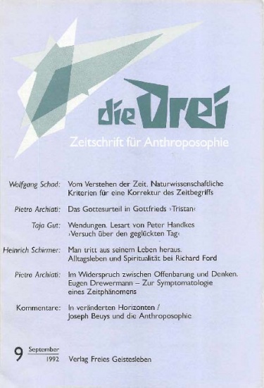 die Drei - Zeitschrift für Anthroposophie - Heft 9, 1992