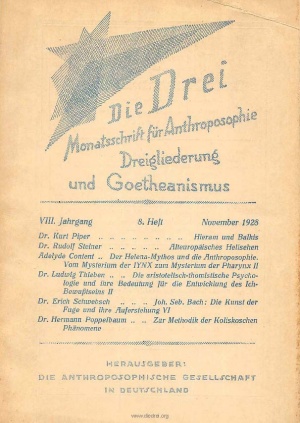 die Drei - Zeitschrift für Anthroposophie - Heft 8, 1928