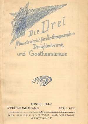die Drei - Zeitschrift für Anthroposophie - Heft 1, 1922