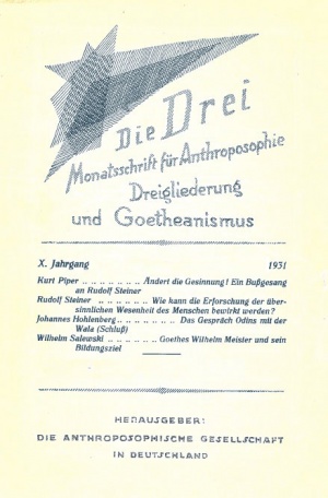 die Drei - Zeitschrift für Anthroposophie - Heft 2, 1931