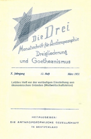 die Drei - Zeitschrift für Anthroposophie - Heft 3, 1931