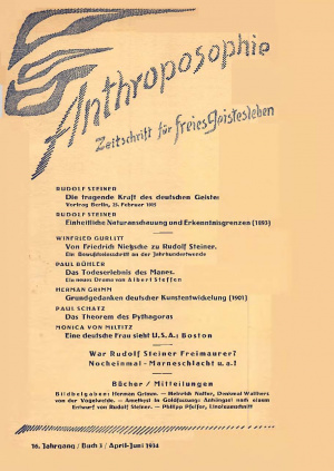 die Drei - Zeitschrift für Anthroposophie - Heft 3, 1934