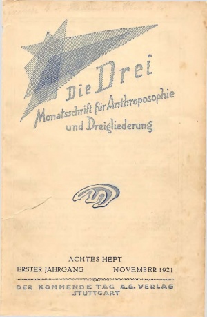 die Drei - Zeitschrift für Anthroposophie - Heft 8, 1921