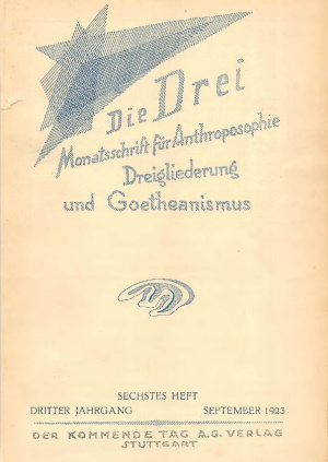 die Drei - Zeitschrift für Anthroposophie - Heft 6, 1923
