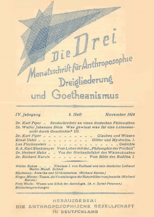 die Drei - Zeitschrift für Anthroposophie - Heft 8, 1924