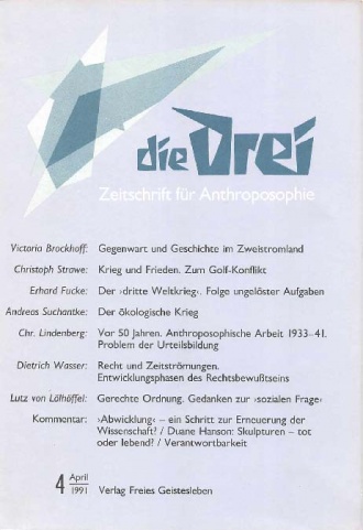 die-Drei - anthroposophisches Fachblatt - Heft 4, 1991 - 