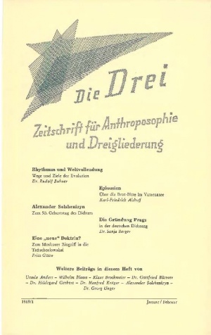 die Drei - Zeitschrift für Anthroposophie - Heft 1, 1969