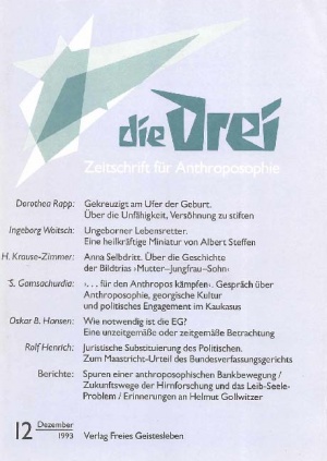 die Drei - Zeitschrift für Anthroposophie - Heft 12, 1993