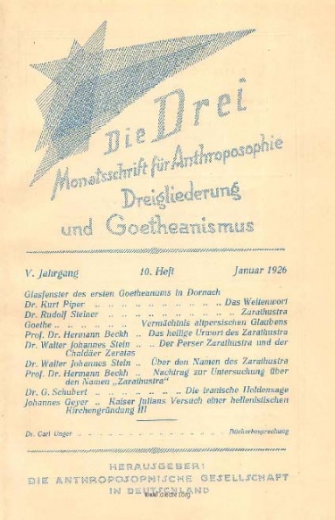 die Drei - Zeitschrift für Anthroposophie - Heft 10, 1926