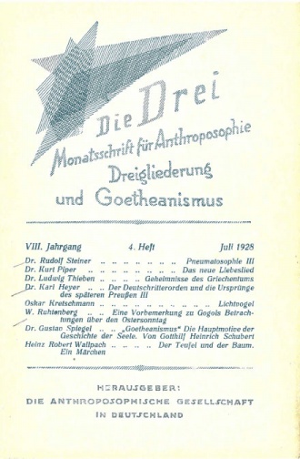 die-Drei - anthroposophisches Fachblatt - Heft 4, 1928 - 