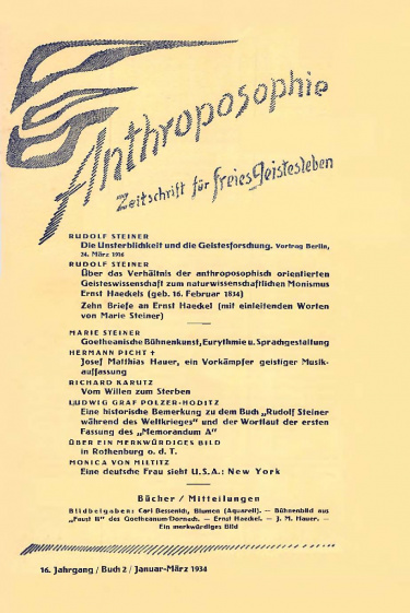 die Drei - Zeitschrift für Anthroposophie - Heft 2, 1934