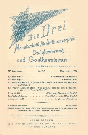 die Drei - Zeitschrift für Anthroposophie - Heft 9, 1924