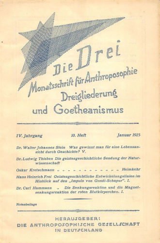 die-Drei - anthroposophisches Fachblatt - Heft 10, 1925 - 