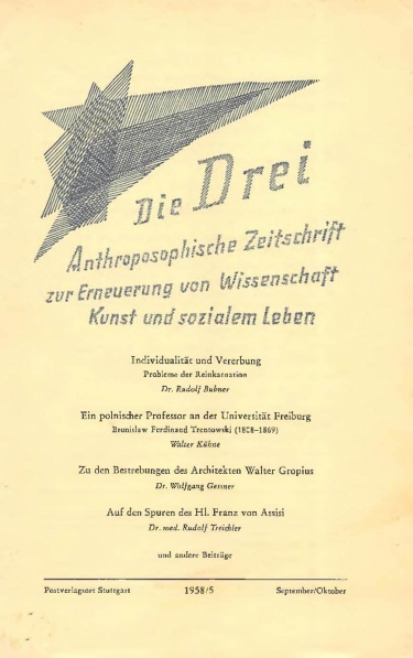 die Drei - Zeitschrift für Anthroposophie - Heft 1, 1958