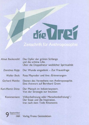 die Drei - Zeitschrift für Anthroposophie - Heft 9, 1989