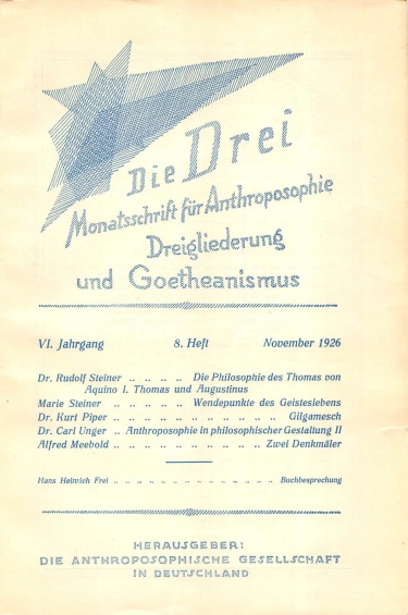 die Drei - Zeitschrift für Anthroposophie - Heft 8, 1926