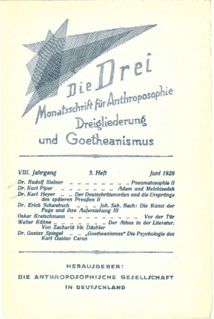 die Drei - Zeitschrift für Anthroposophie - Heft 3, 1928