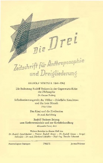 die-Drei - anthroposophisches Fachblatt - Heft 1, 1961 - 