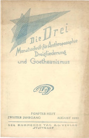 die Drei - Zeitschrift für Anthroposophie - Heft 5, 1922