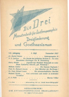 die Drei - Zeitschrift für Anthroposophie - Heft 8, 1927