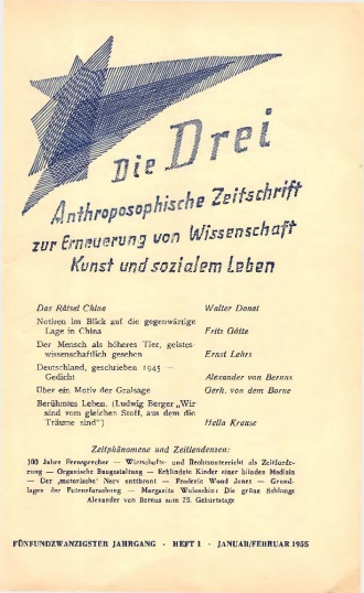 die-Drei - anthroposophisches Fachblatt - Heft 1, 1955 - 