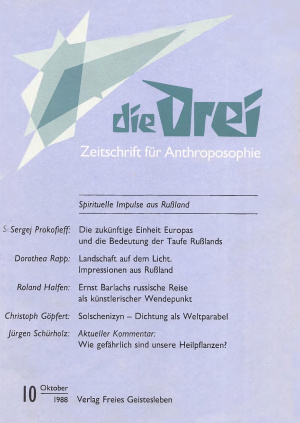 die Drei - Zeitschrift für Anthroposophie - Heft 9, 1988