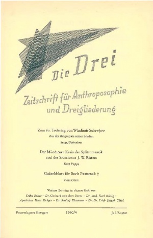 die Drei - Zeitschrift für Anthroposophie - Heft 4, 1960