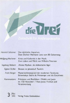 die Drei - Zeitschrift für Anthroposophie - Heft 3, 1993