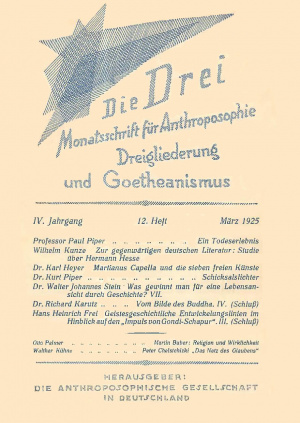 die Drei - Zeitschrift für Anthroposophie - Heft 12, 1925