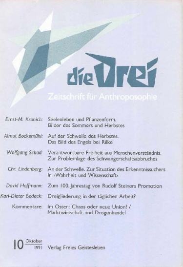 die Drei - Zeitschrift für Anthroposophie - Heft 10, 1991