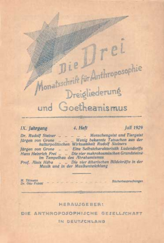 die-Drei - anthroposophisches Fachblatt - Heft 4, 1929 - 