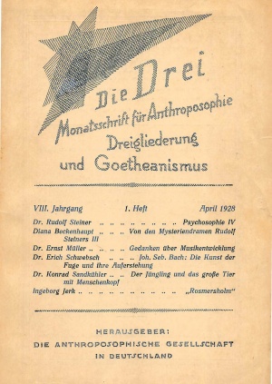 die Drei - Zeitschrift für Anthroposophie - Heft 1, 1928