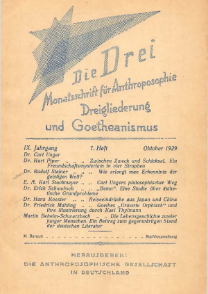 die Drei - Zeitschrift für Anthroposophie - Heft 7, 1929