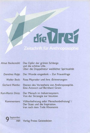 die Drei - Zeitschrift für Anthroposophie - Heft 9, 1989