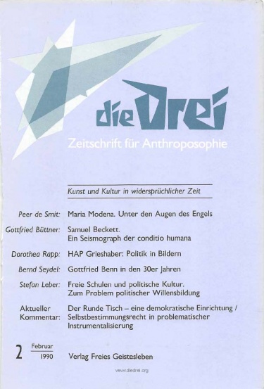 die Drei - Zeitschrift für Anthroposophie - Heft 2, 1990