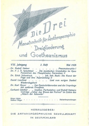 die Drei - Zeitschrift für Anthroposophie - Heft 2, 1928