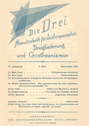 die Drei - Zeitschrift für Anthroposophie - Heft 9, 1924