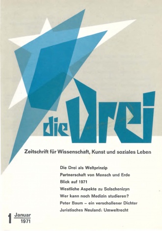 die-Drei - anthroposophisches Fachblatt - Heft 1, 1971 - 