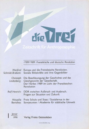 die Drei - Zeitschrift für Anthroposophie - Heft 1, 1990