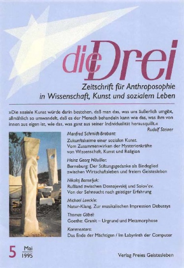 die Drei - Zeitschrift für Anthroposophie - Heft 5, 1995