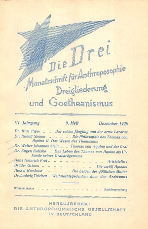 die Drei - Zeitschrift für Anthroposophie - Heft 9, 1926
