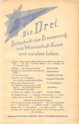 die-Drei - anthroposophisches Fachblatt - Heft 6, 1953 - 