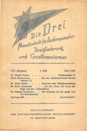 die Drei - Zeitschrift für Anthroposophie - Heft 1, 1928