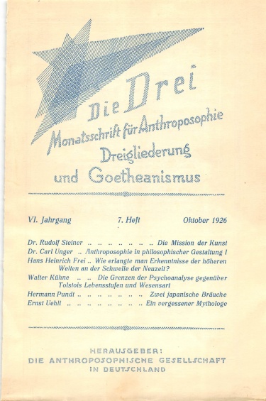 die Drei - Zeitschrift für Anthroposophie - Heft 7, 1926