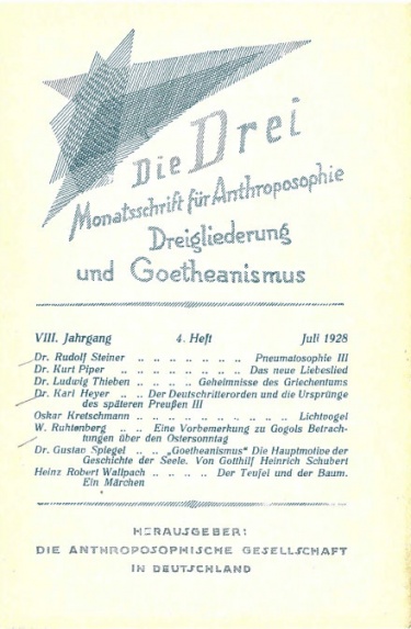 die Drei - Zeitschrift für Anthroposophie - Heft 4, 1928